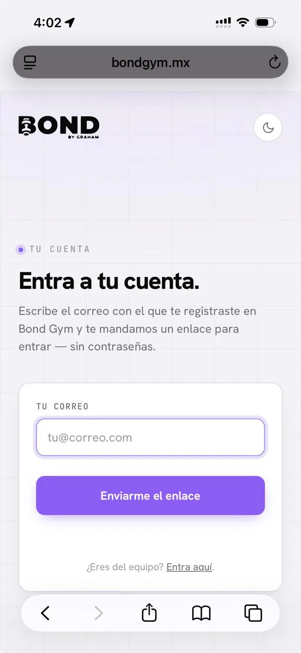El sitio del gimnasio abierto en Safari