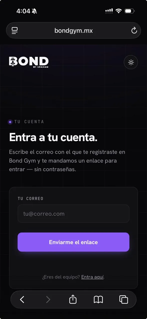 El sitio del gimnasio abierto en Safari